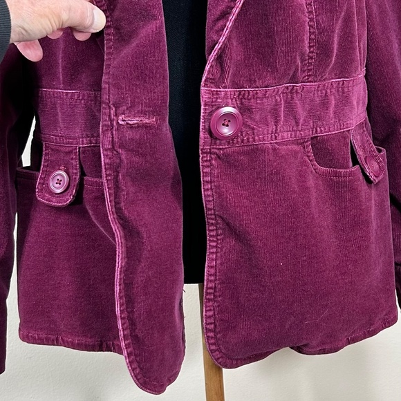 Sonoma Corduroy Fitted Violet Purple Burgundy Blazer Jacket Size 1X - Picture 6 of 14